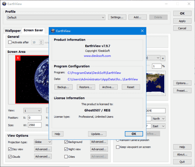 EarthView v7.14.2 便携版下载:提供动态卫星地球照片作为Windows桌面壁纸的软件-第1张图片-爱下载 EarthView v7.14.2 便携版下载:提供动态卫星地球照片作为Windows桌面壁纸的软件-第1张图片-爱下载
